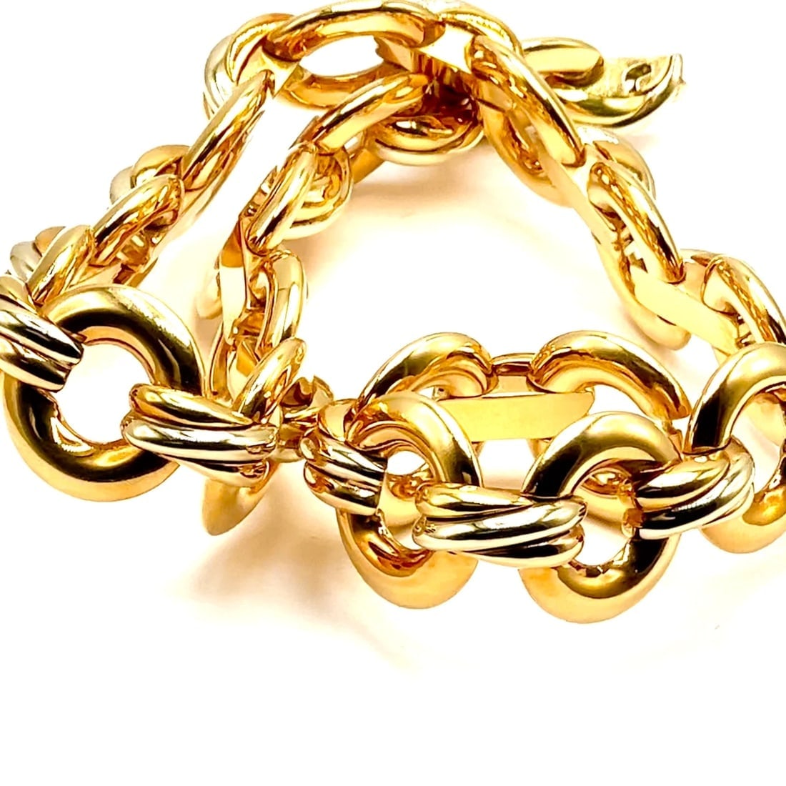 Rare! Authentic Cartier Trinity 18k Multi Color Gold Round Link Necklace - 2