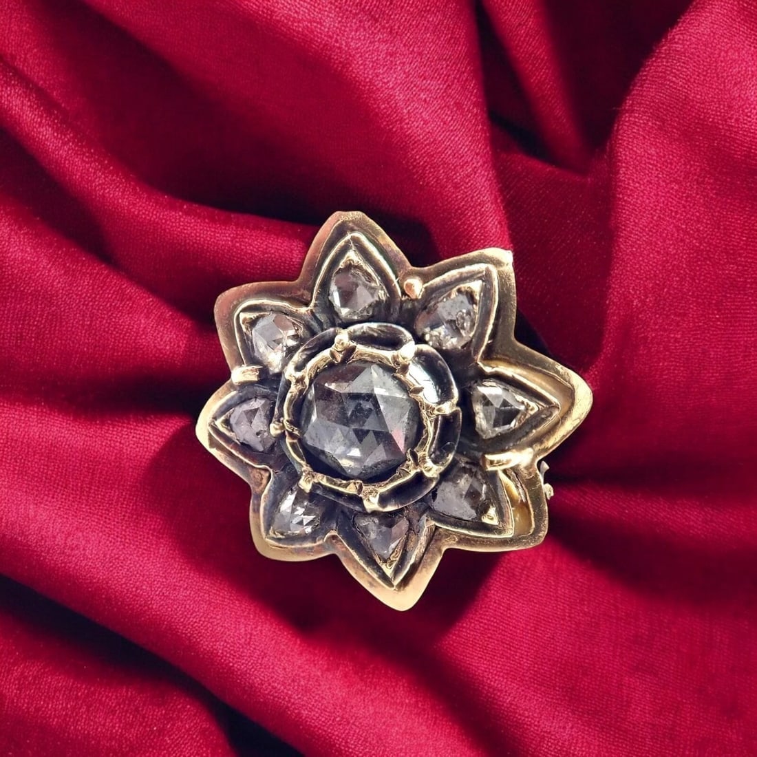 Authentic! Karl Faberge 18k Yellow Gold Diamond Ring - 2