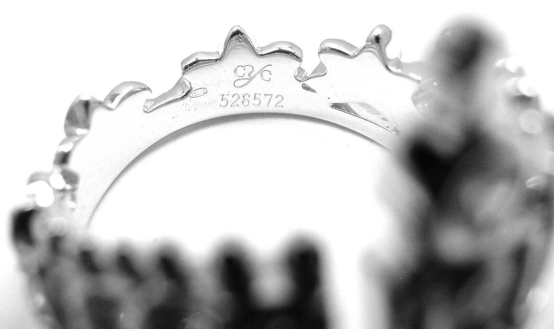 New! Authentic! Carrera Y Carrera 18k White Gold Mi Princess Crown Diamond Ring - 5