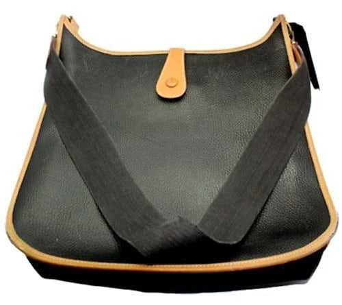 Authentic! Hermes Evelyne Black + Brown Trim Leather GM Handbag Purse - 6