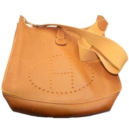 Authentic! Hermes Evelyne Brown Epsom Leather GM Handbag Purse - 2