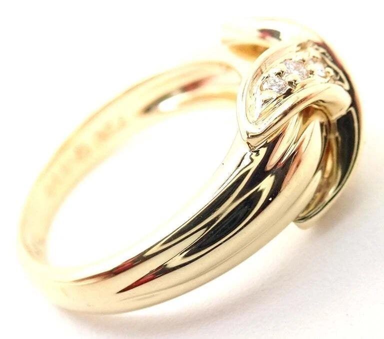 Authentic! Tiffany & Co 18k Yellow Gold Diamond Signature X Band Ring - 3