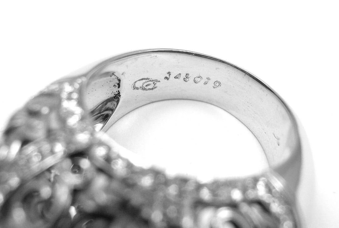 New! Authentic Carrera Y Carrera Taj Mahal 18k White Gold Diamond Ring Cert. - 3