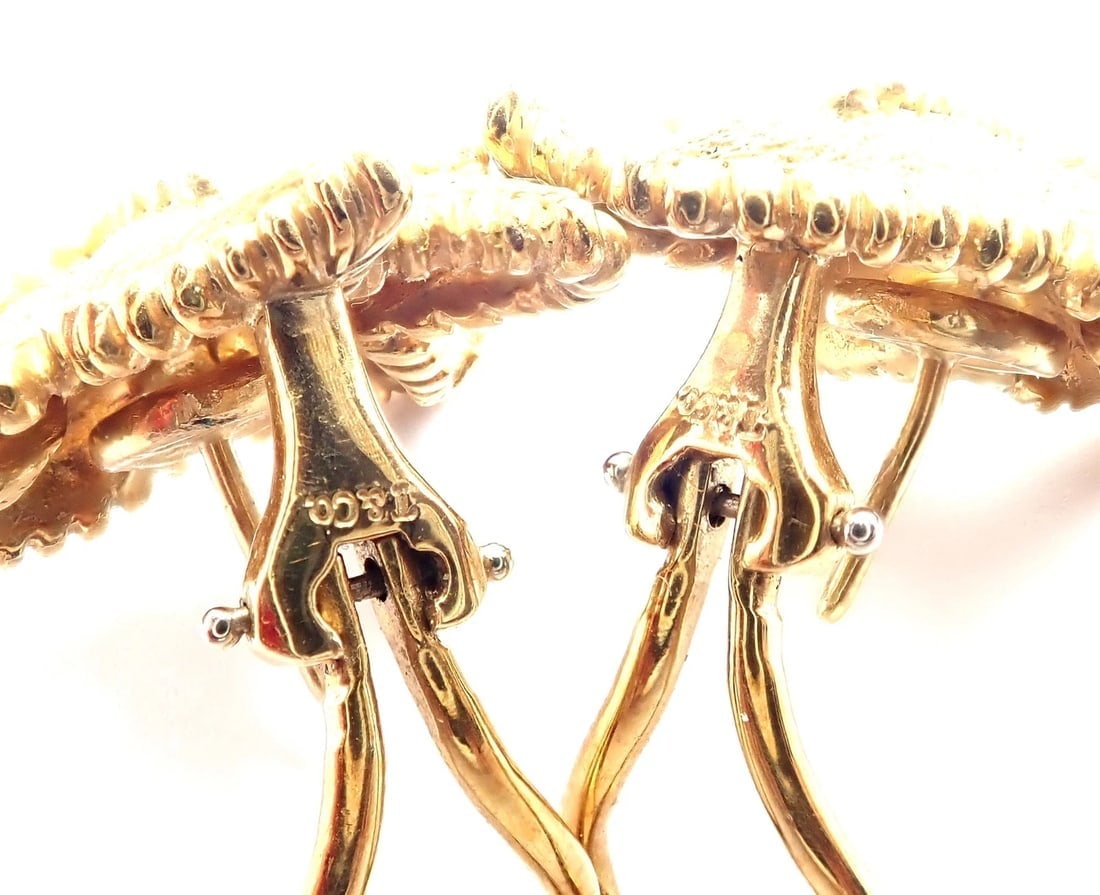 Authentic! Vintage Tiffany & Co Starfish 18k Yellow Gold Large Earrings - 14