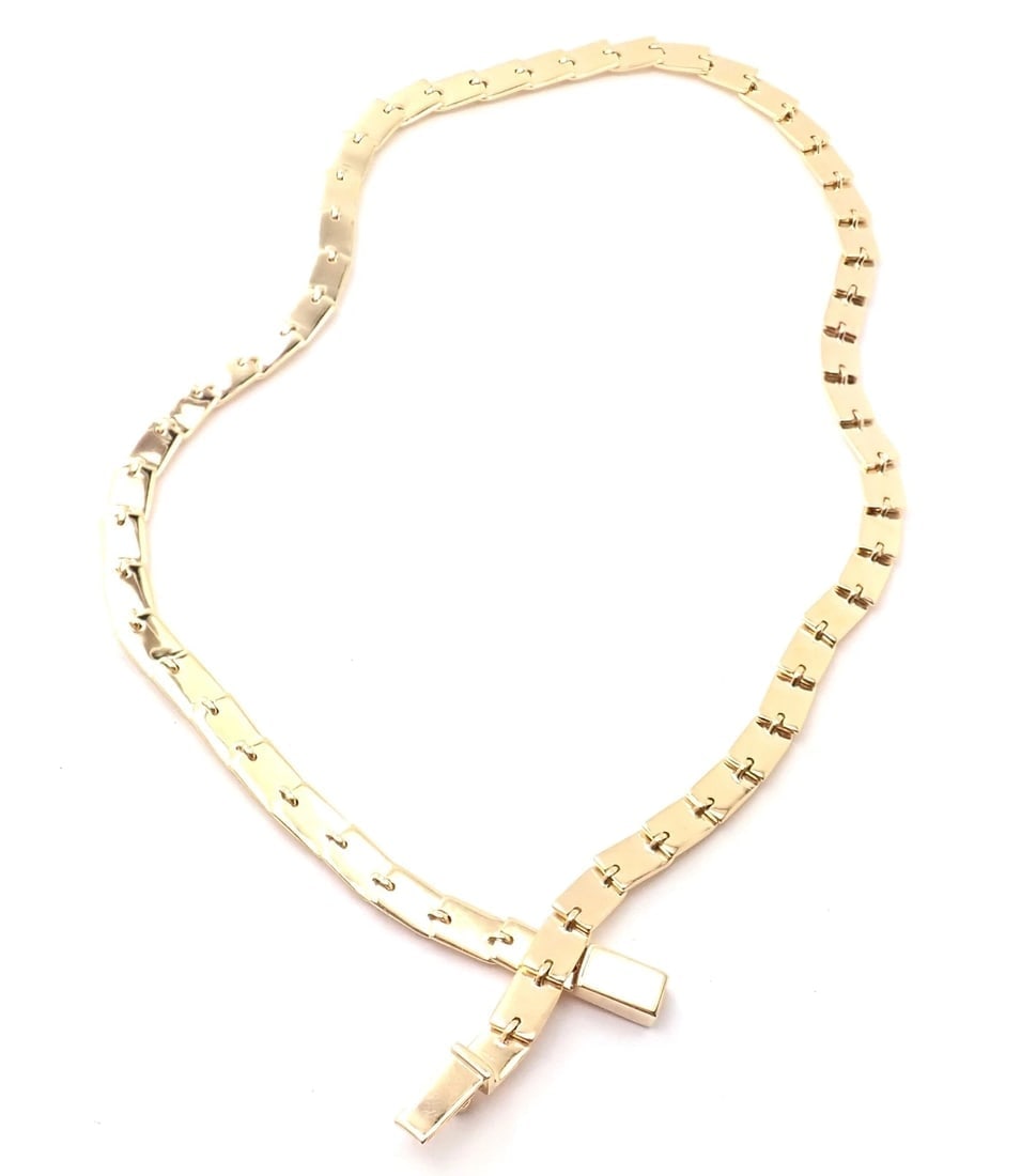 Rare! Authentic Gucci 18k Yellow Gold Diamond Tennis Necklace - 11
