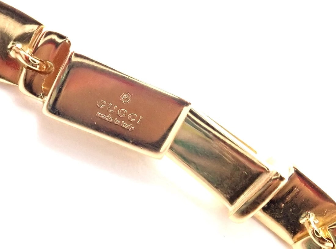 Rare! Authentic Gucci 18k Yellow Gold Diamond Tennis Necklace - 13