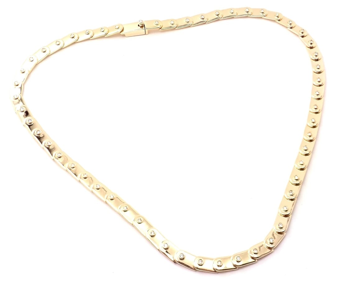 Rare! Authentic Gucci 18k Yellow Gold Diamond Tennis Necklace - 3