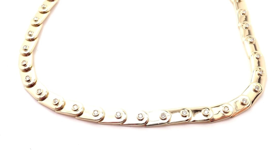 Rare! Authentic Gucci 18k Yellow Gold Diamond Tennis Necklace - 5