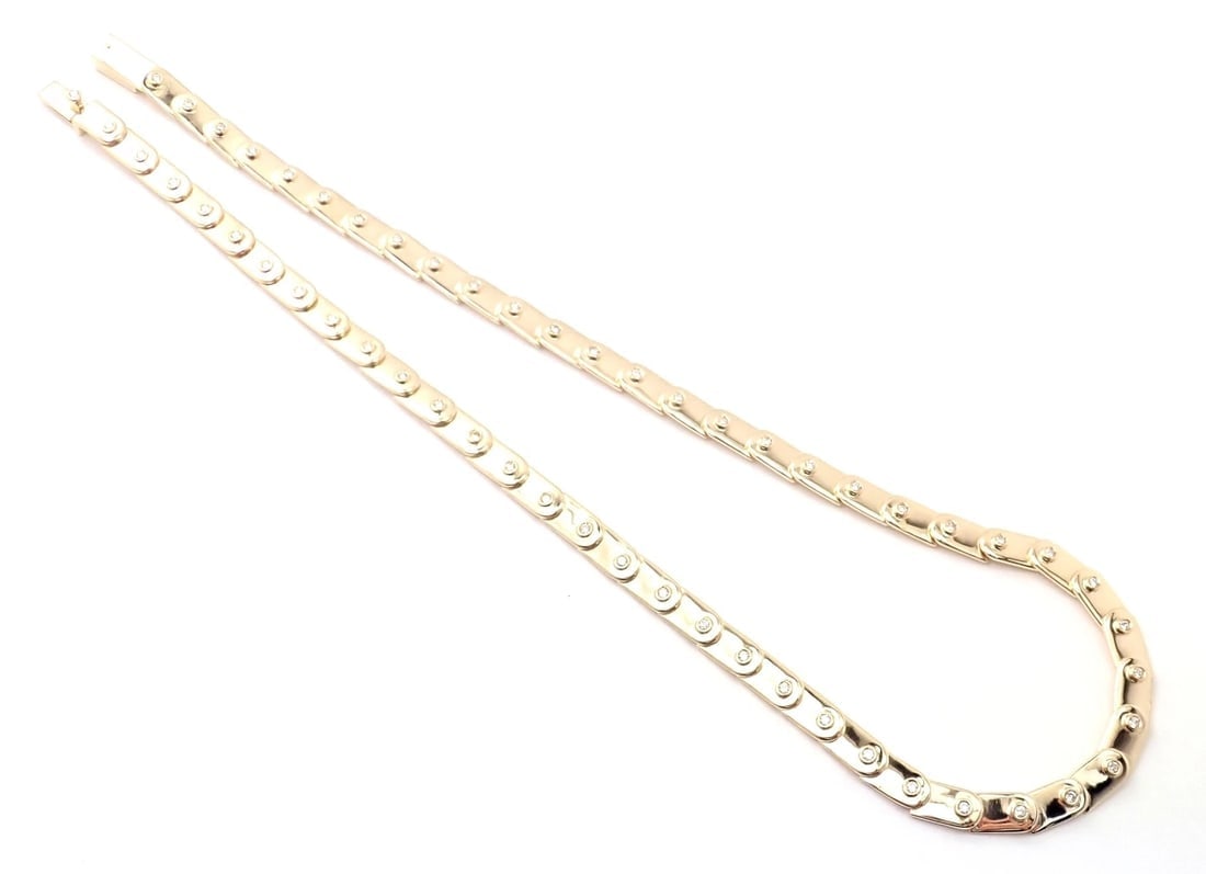 Rare! Authentic Gucci 18k Yellow Gold Diamond Tennis Necklace - 6