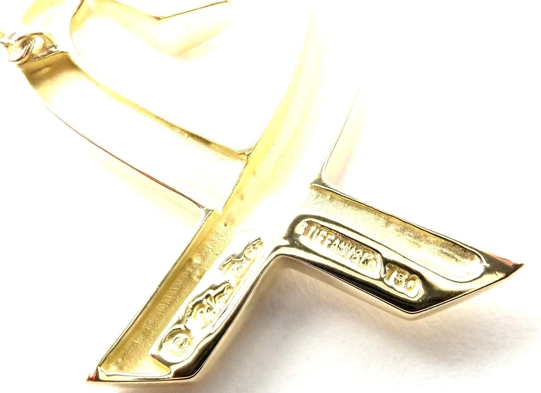 Authentic! Tiffany & Co Picasso 18k Yellow Gold Large Heart Pendant Necklace - 6