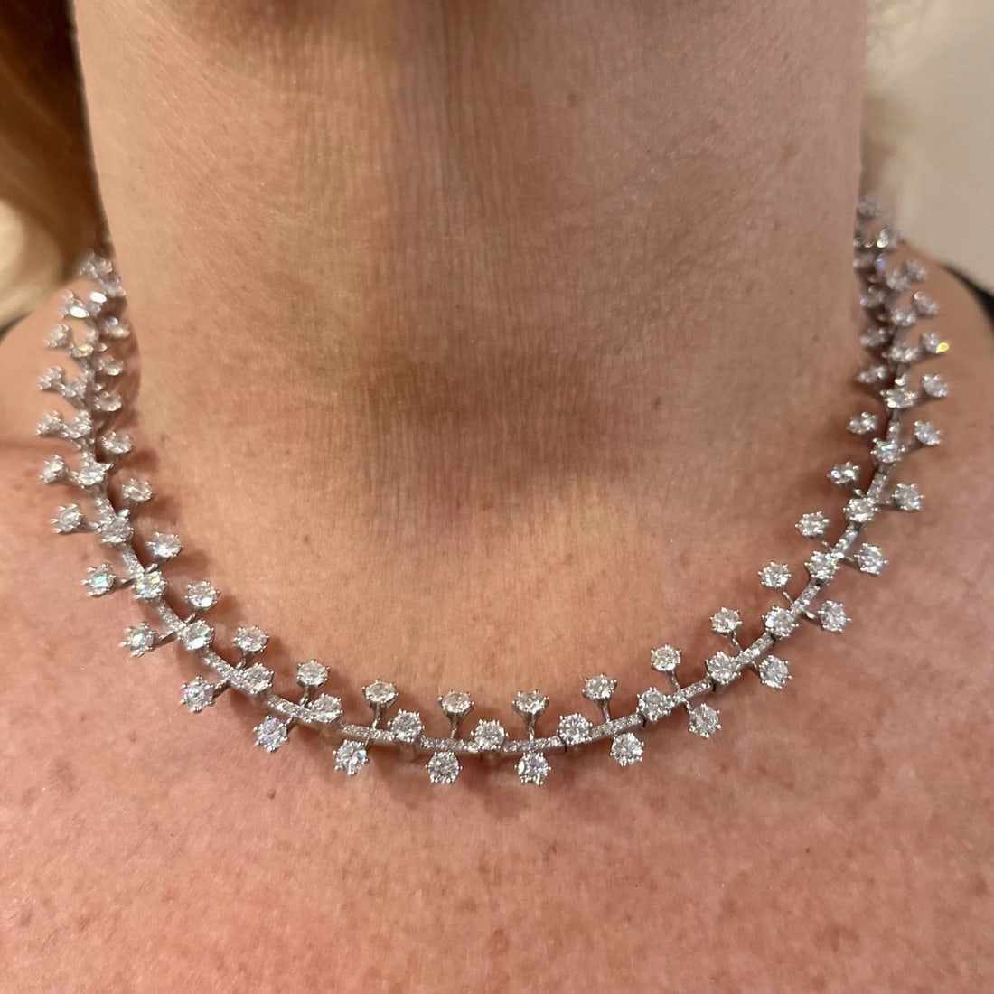 Authentic Tiffany & Co Spray Platinum Diamond Necklace Earrings Set Paper France - 16