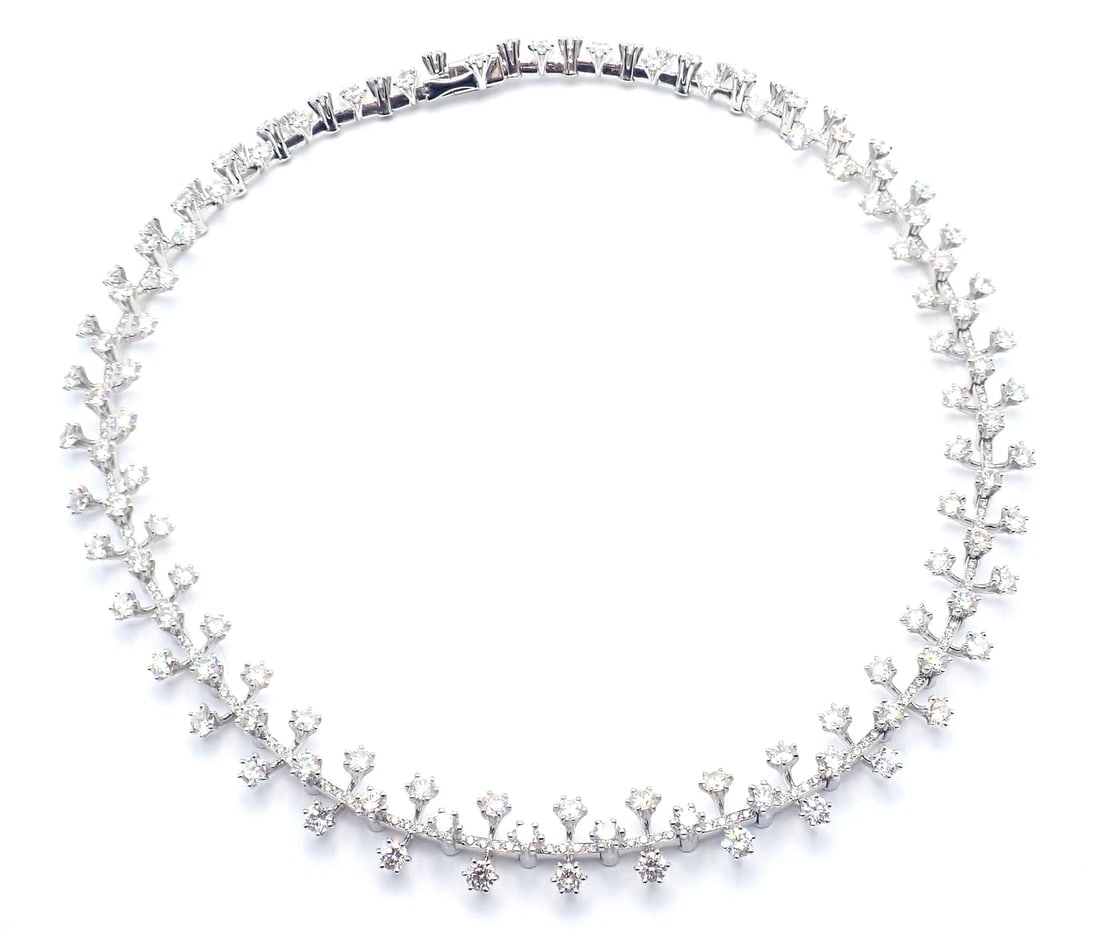 Authentic Tiffany & Co Spray Platinum Diamond Necklace Earrings Set Paper France - 4
