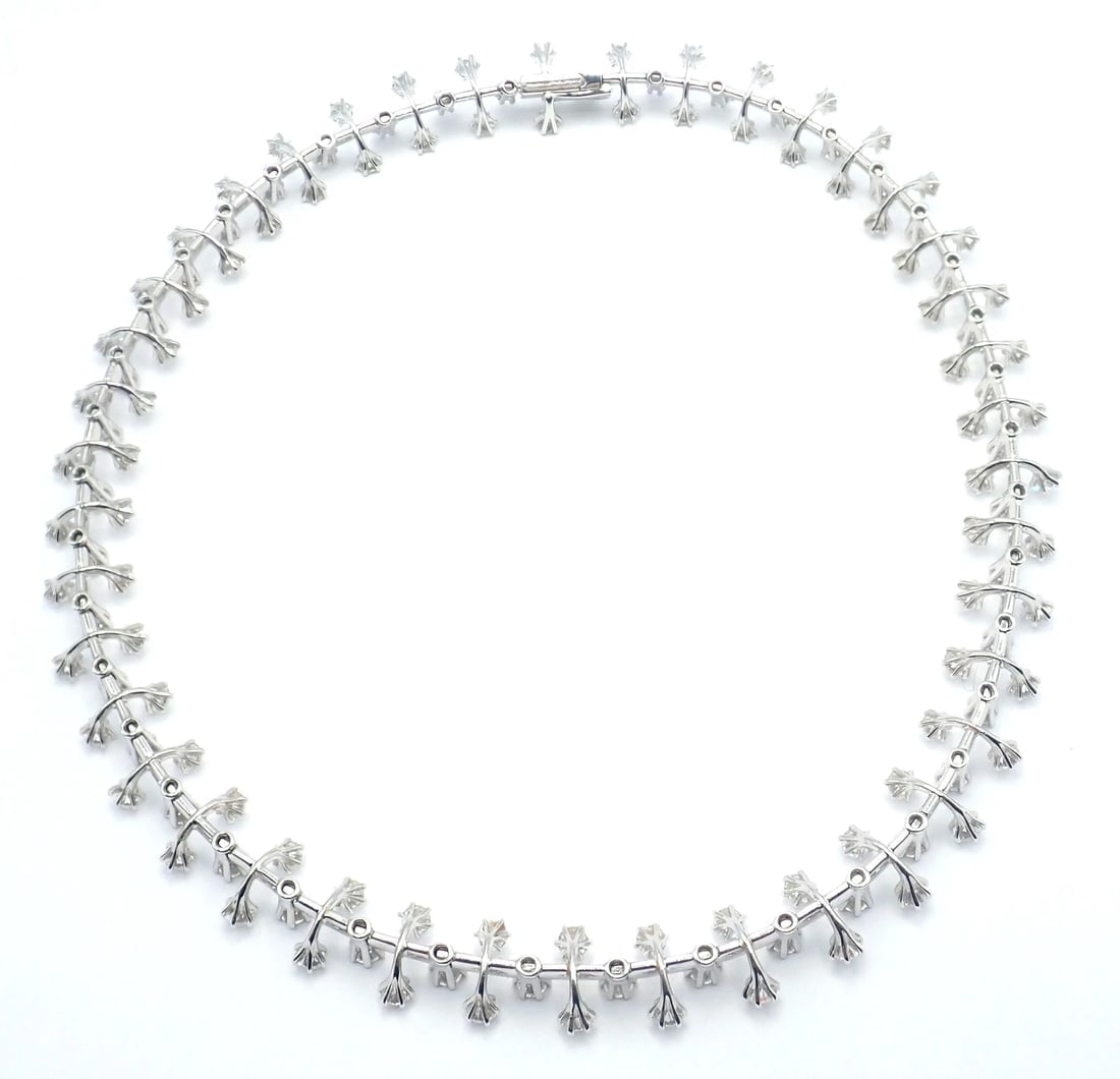 Authentic Tiffany & Co Spray Platinum Diamond Necklace Earrings Set Paper France - 6