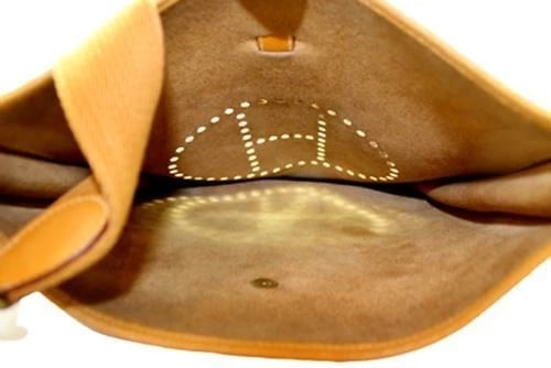 Authentic! Hermes Evelyne Dark Tan Clemence Leather GM Handbag Purse - 8