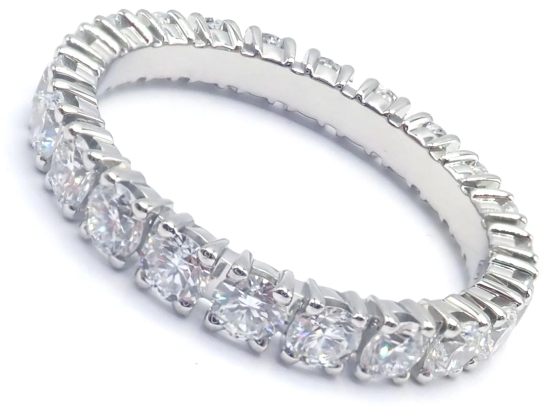 Authentic! Cartier Destinee Platinum Full Diamond Wedding Band Ring Size 6 Cert. - 3