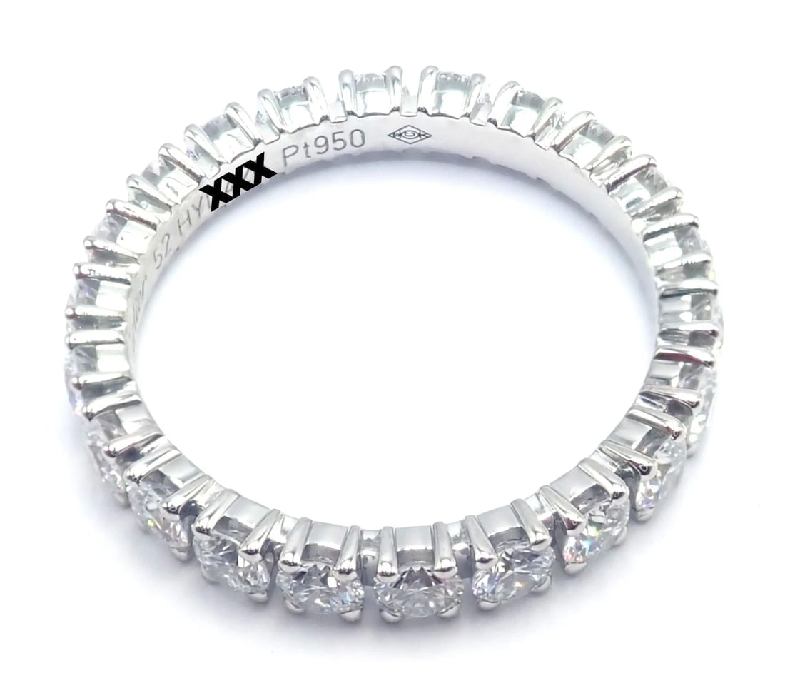Authentic! Cartier Destinee Platinum Full Diamond Wedding Band Ring Size 6 Cert. - 6