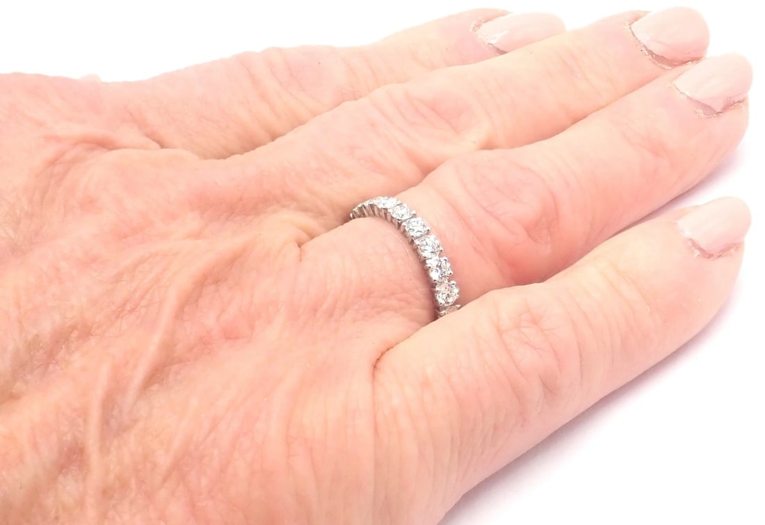 Authentic! Cartier Destinee Platinum Full Diamond Wedding Band Ring Size 6 Cert. - 8