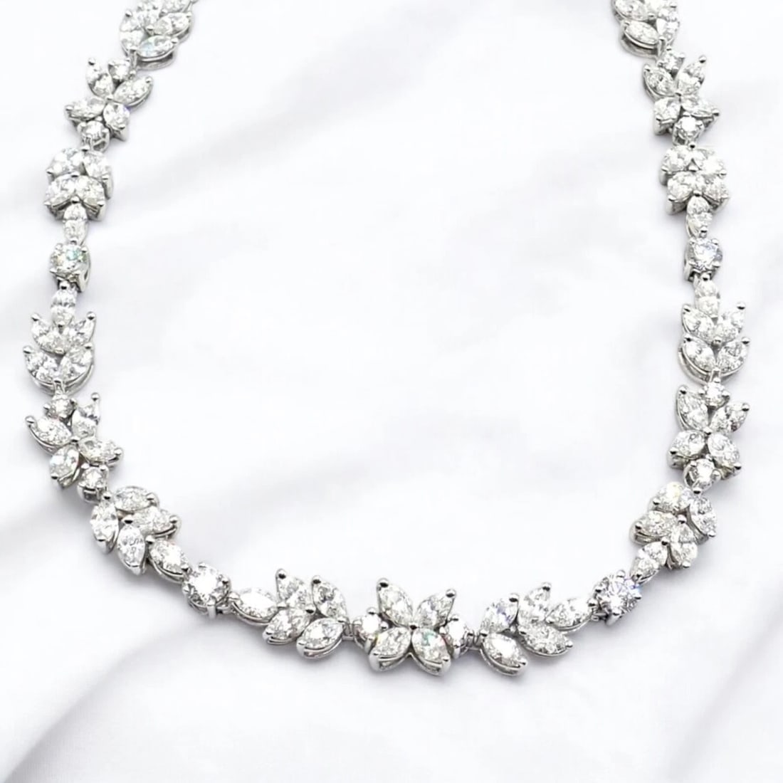 Tiffany & Co Victoria Platinum 15.92ct Diamond Mixed Cluster Necklace Paper - 2