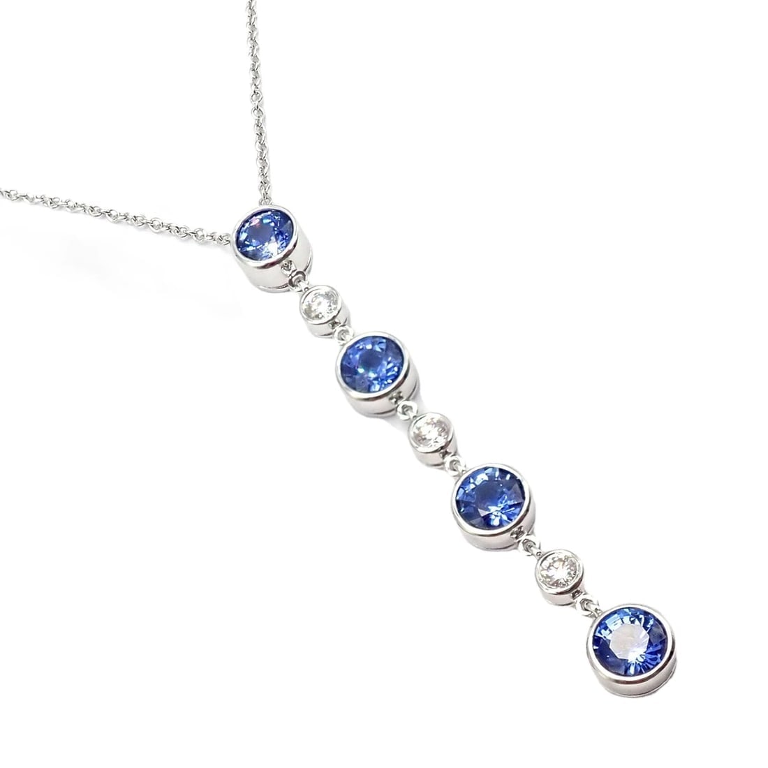 Authentic! Tiffany & Co Platinum Jazz Diamond Tanzanite Pendant Necklace (1 of 15)