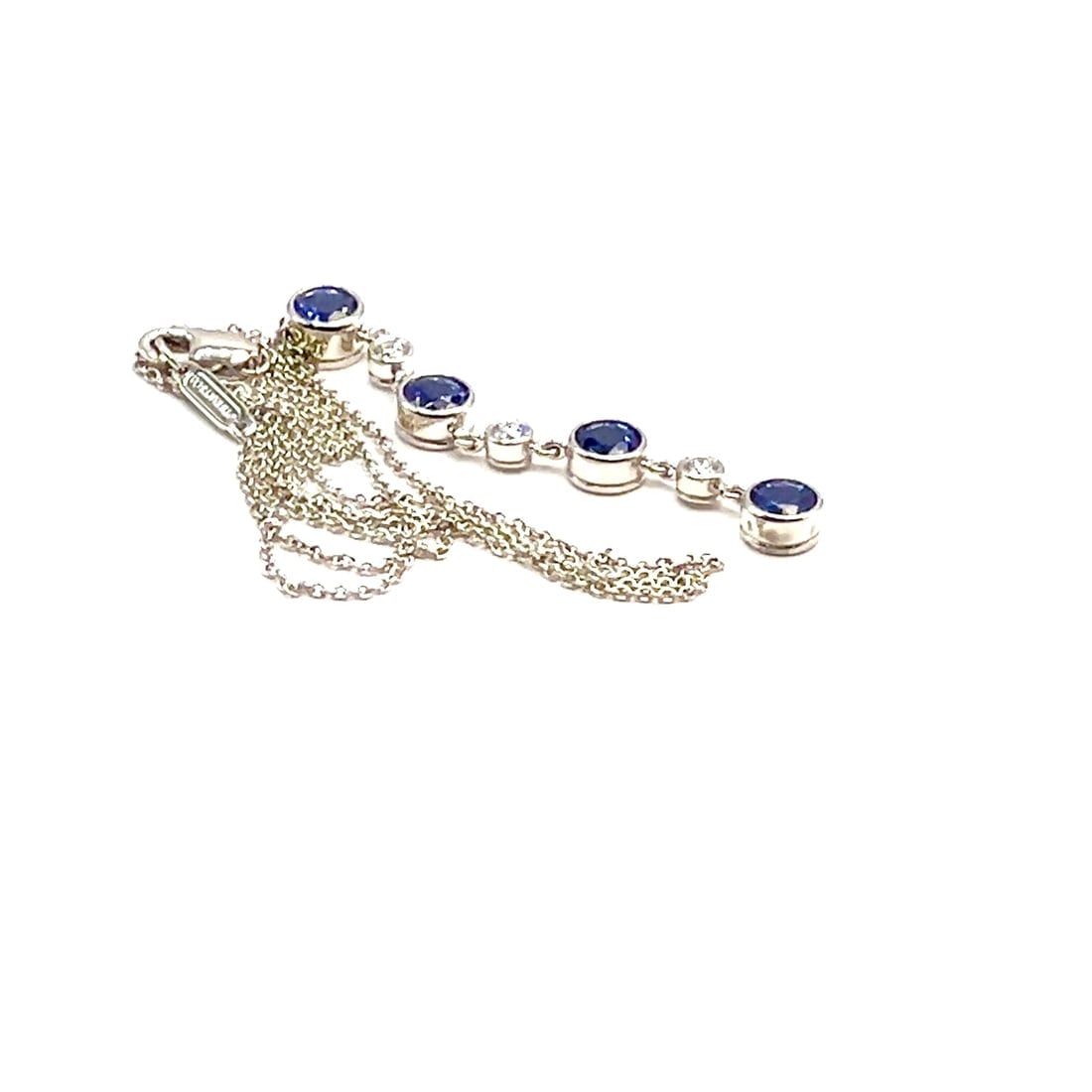 Authentic! Tiffany & Co Platinum Jazz Diamond Tanzanite Pendant Necklace - 2