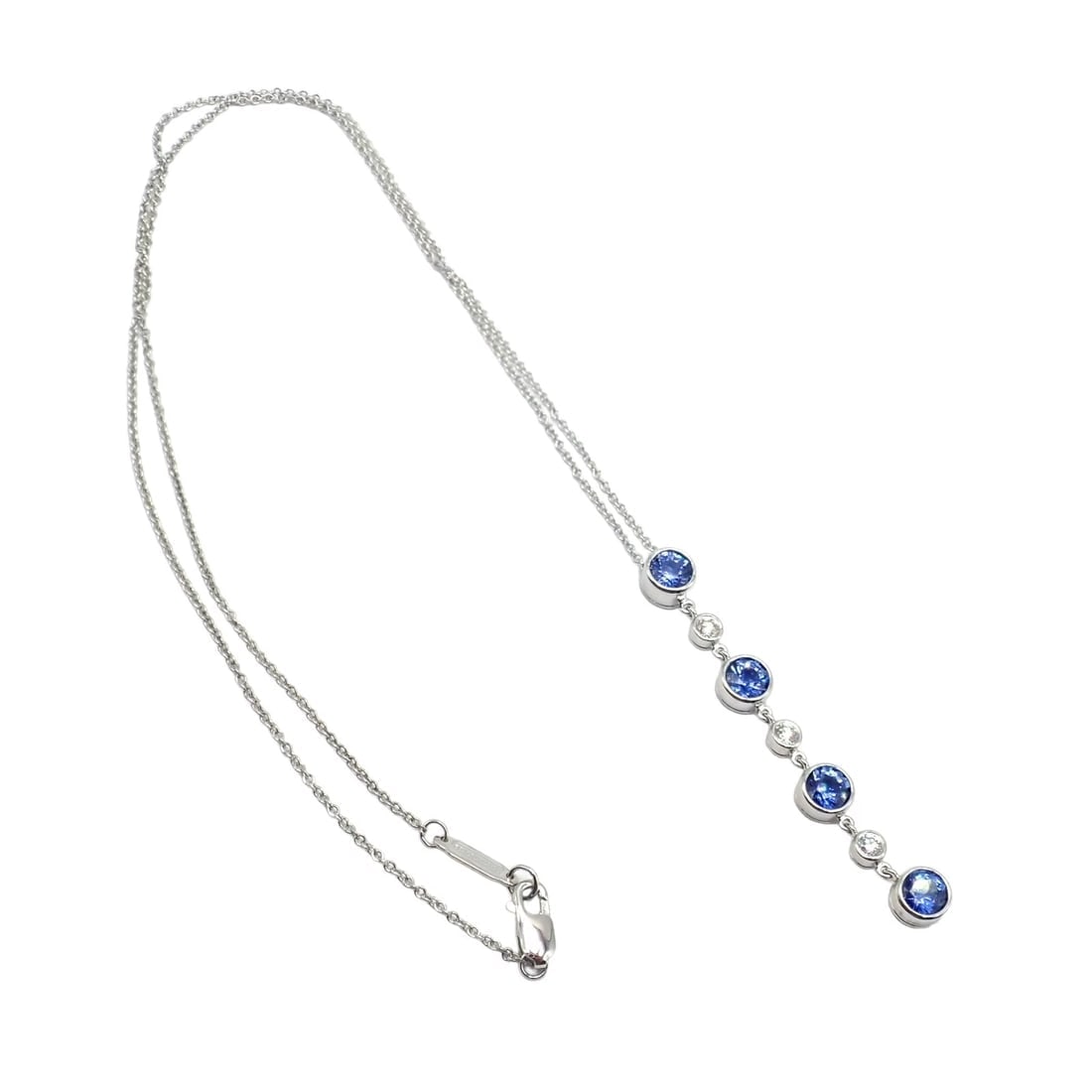 Authentic! Tiffany & Co Platinum Jazz Diamond Tanzanite Pendant Necklace - 6