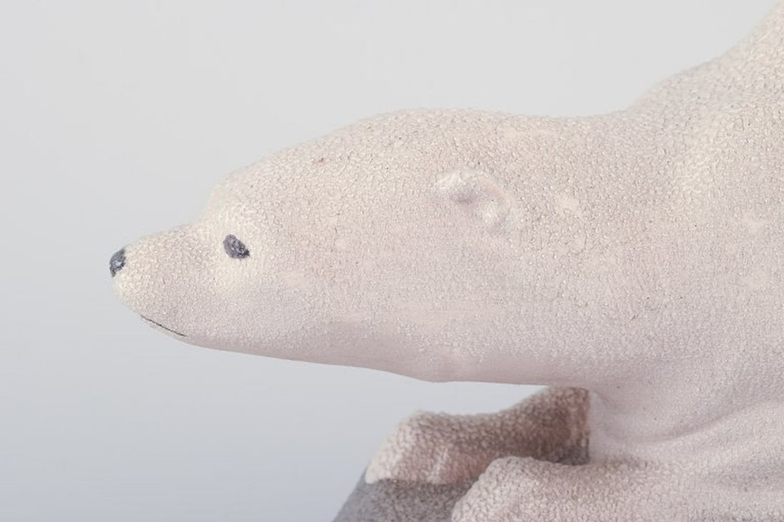 Sevres, France. Art Deco sculpture of a mink in earthenware. 1930s/40s. - 4