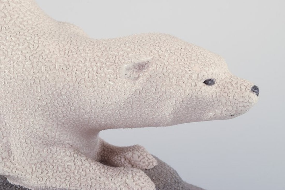Sevres, France. Art Deco sculpture of a mink in earthenware. 1930s/40s. - 5