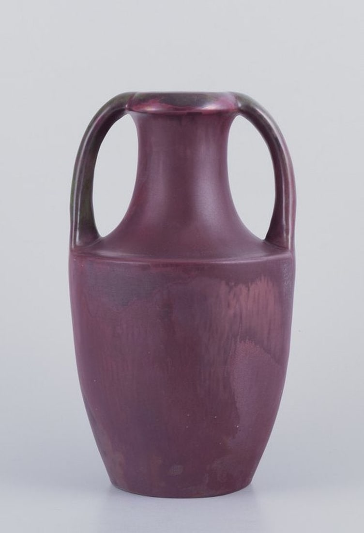 Karl Svensson for Höganäs, Sweden. Large ceramic vase. Classic amphora shape. - 2
