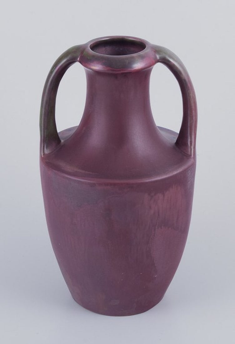 Karl Svensson for Höganäs, Sweden. Large ceramic vase. Classic amphora shape. - 3