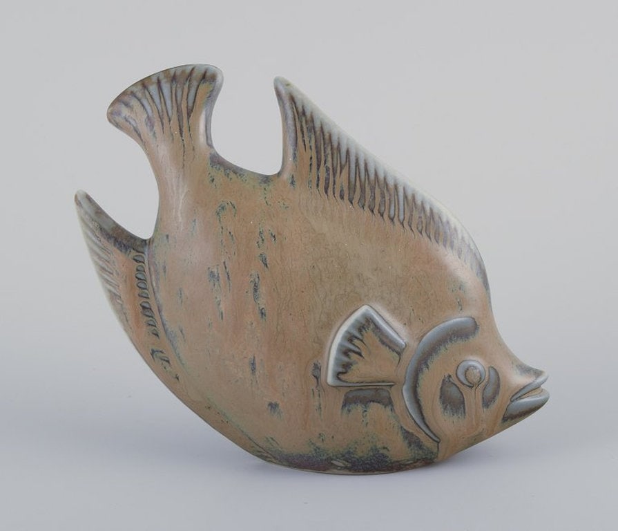 Gunnar Nylund for Rörstrand, Sweden. Ceramic figurine in the shape of a fish. Mid-20th century. - 3