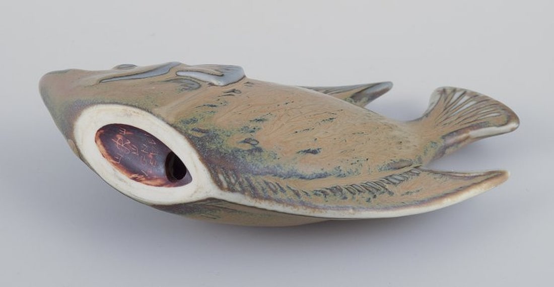Gunnar Nylund for Rörstrand, Sweden. Ceramic figurine in the shape of a fish. Mid-20th century. - 6