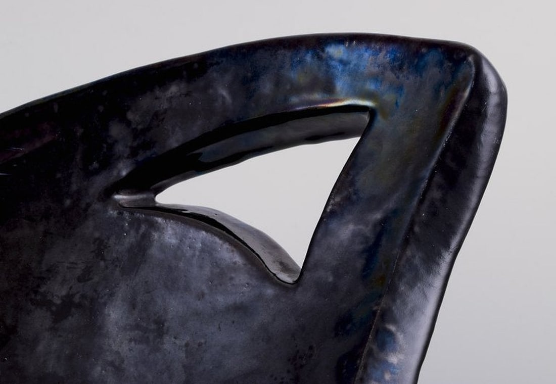 Biot, France. Large unique ceramic bowl. Organic form. 1970s. - 5