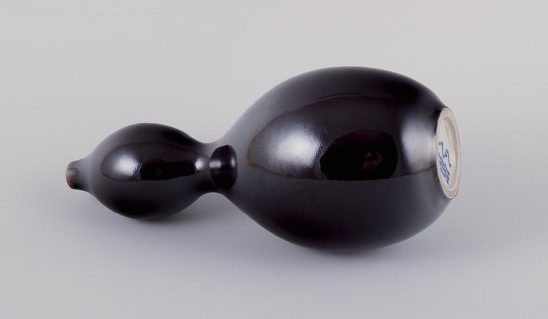 Nils Thorsson for Royal Copenhagen. Unique stoneware vase, double gourd-shaped. 1930s/40s. - 5
