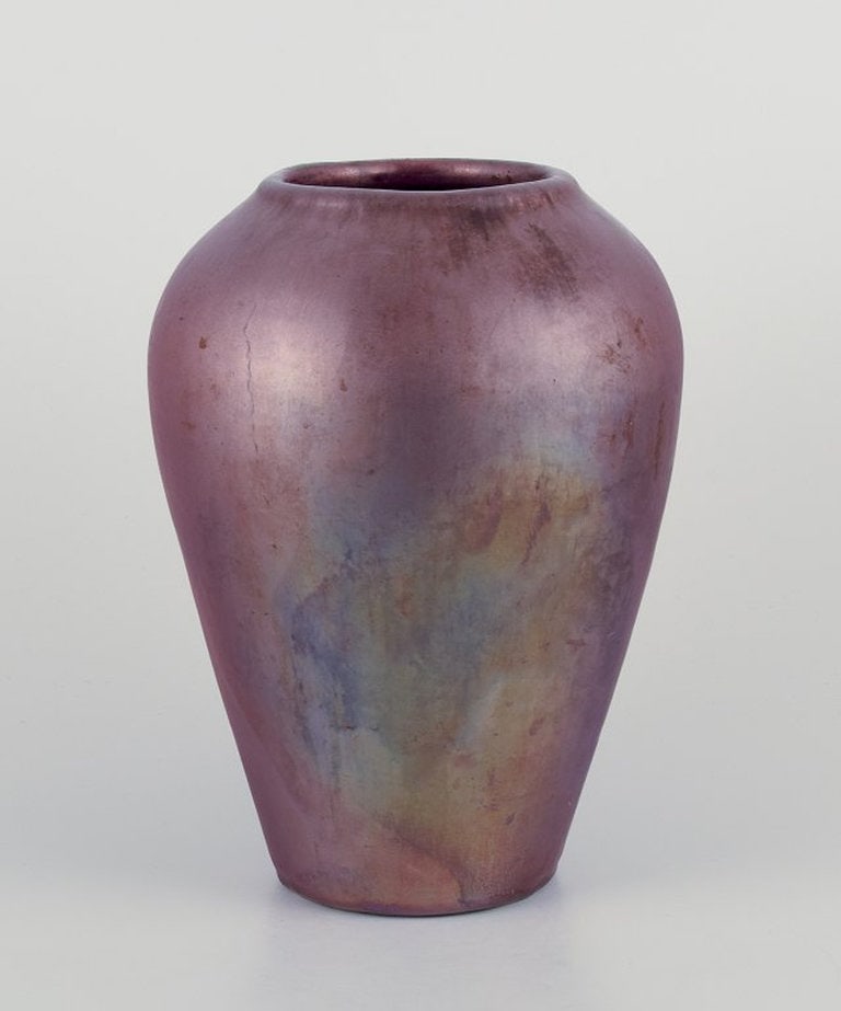 Jens Petersen, Danish ceramicist. Large unique vase in shiny lustre glaze. Circa 1920. (1 of 8)