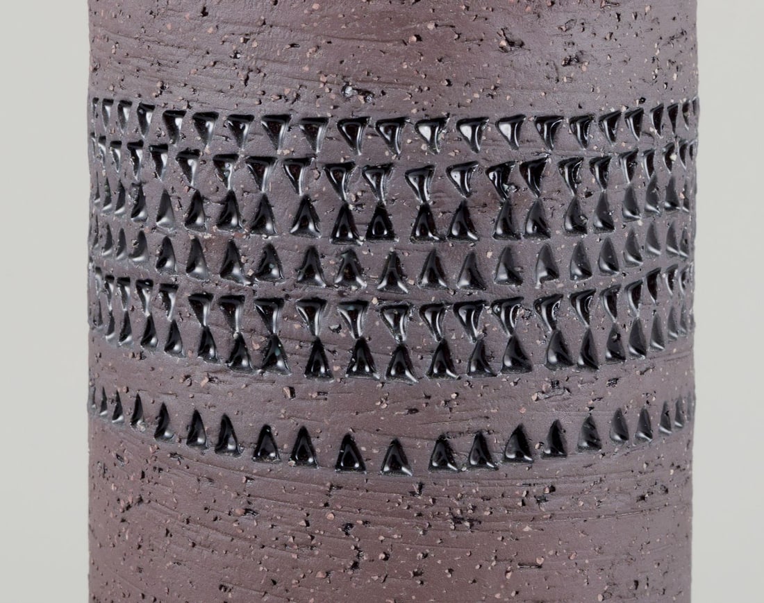 Inger Persson for Rörstrand Atelje, Sweden. Large ceramic vase with petrol blue glaze. 1960s. - 5