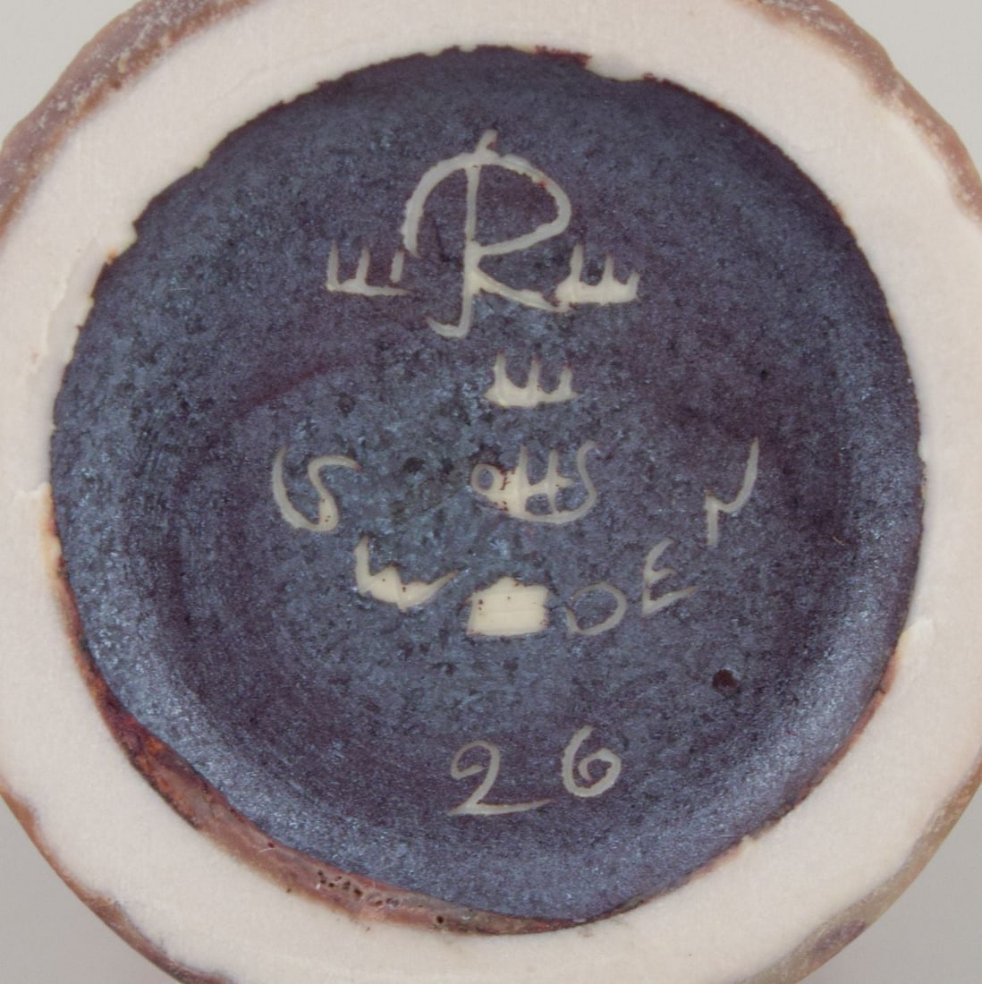 Carl Harry Stålhane for Rörstrand. Miniature ceramic vase in brown and yellow tones. - 6