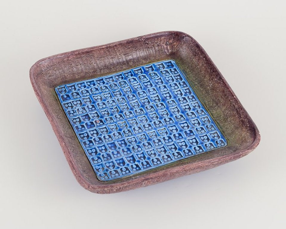 Aldo Londi for Bitossi, Italy. Square bowl on feet in glazed ceramic. Circa 1970. - 2