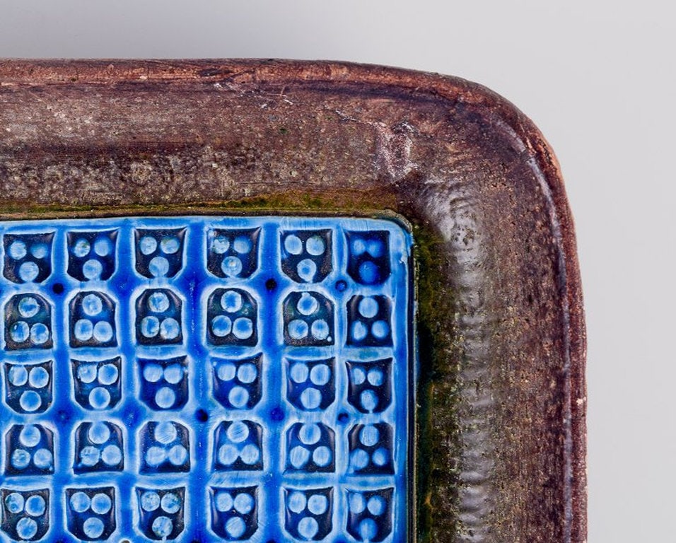 Aldo Londi for Bitossi, Italy. Square bowl on feet in glazed ceramic. Circa 1970. - 5