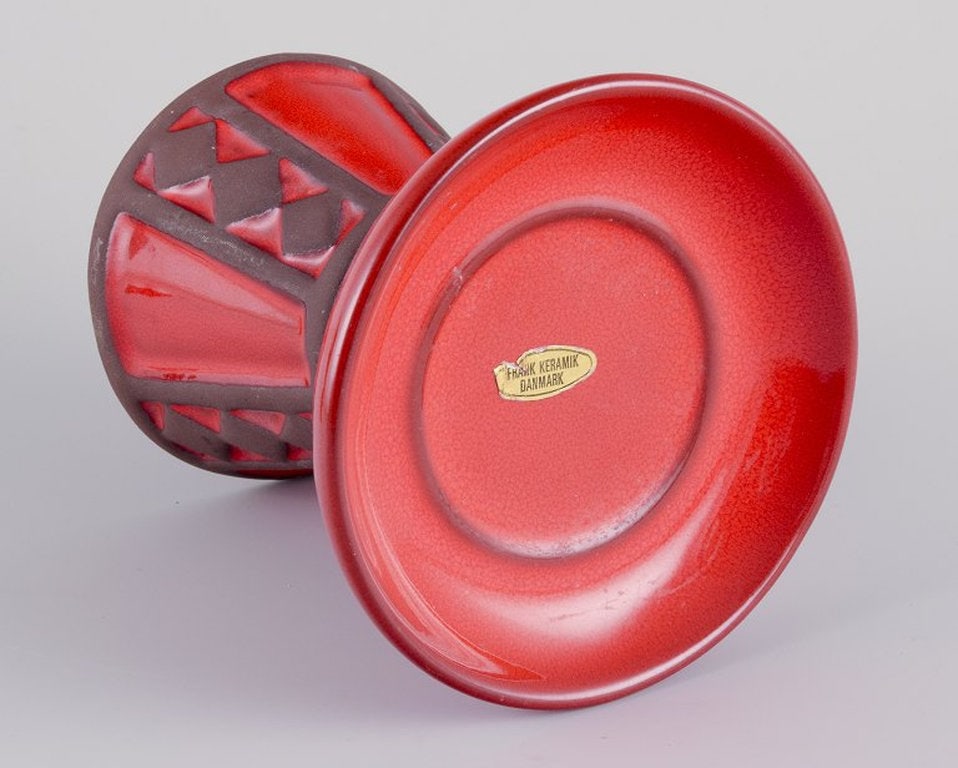 Frank Keramik, Denmark. A pair of vases in glazed earthenware. 1970s. - 7