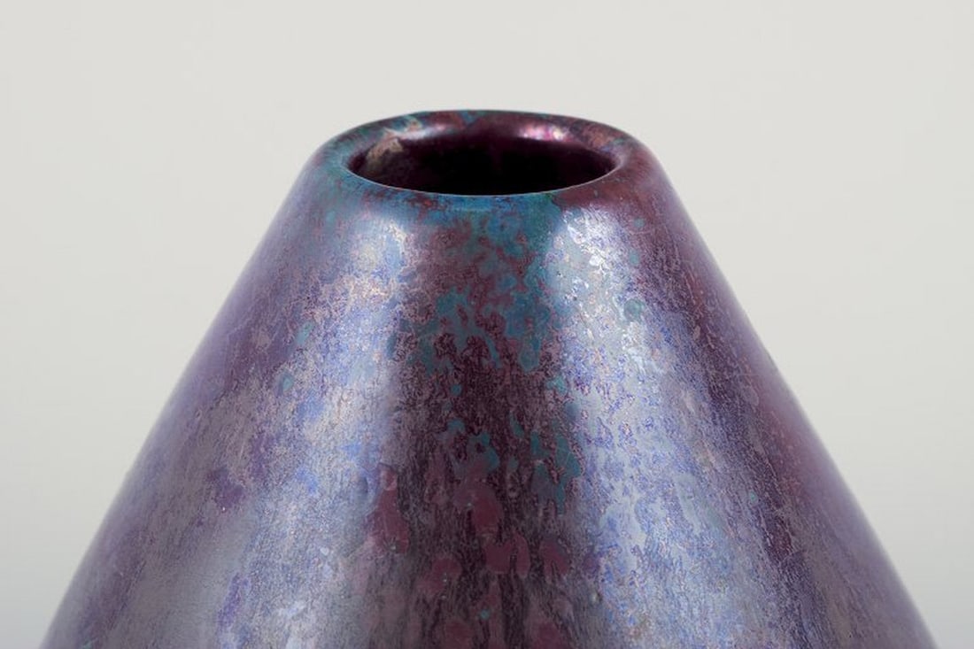 Søren Kongstrand, Danish ceramicist. Unique vase in shiny glaze. Circa 1920. - 4