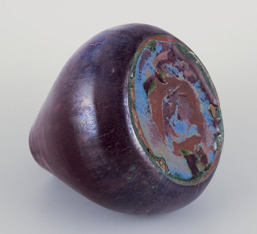 Søren Kongstrand, Danish ceramicist. Unique vase in shiny glaze. Circa 1920. - 6