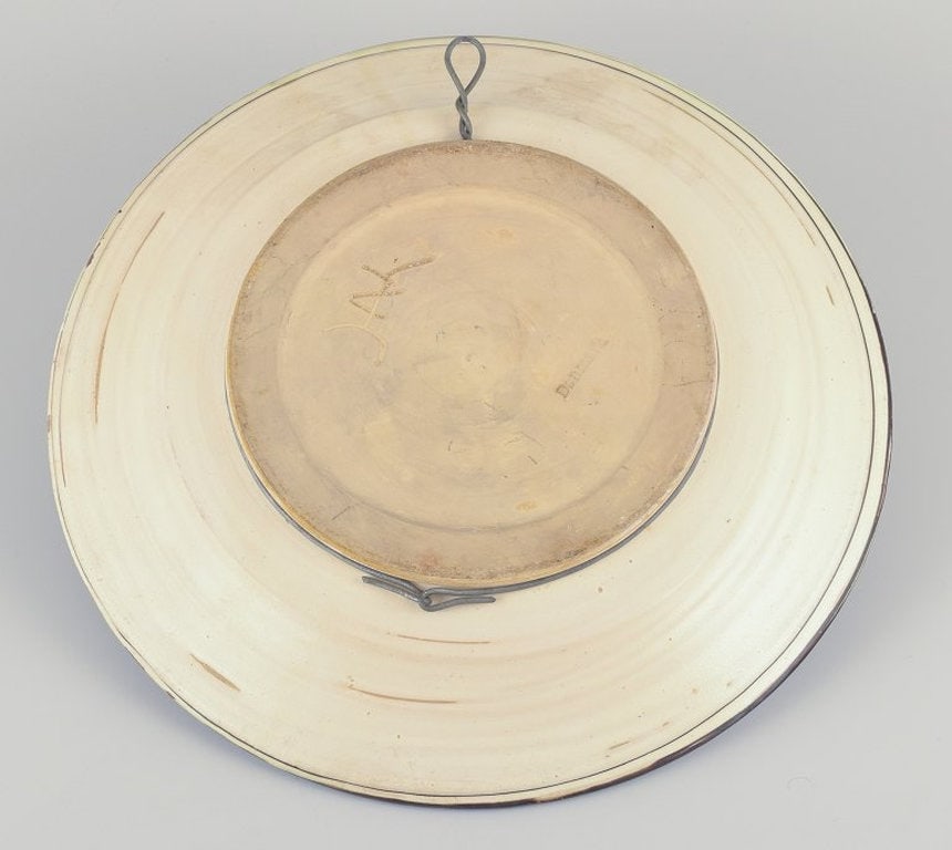 Kähler, Denmark. Large ceramic dish. Motif of a dancing woman. Circa 1930s. - 8