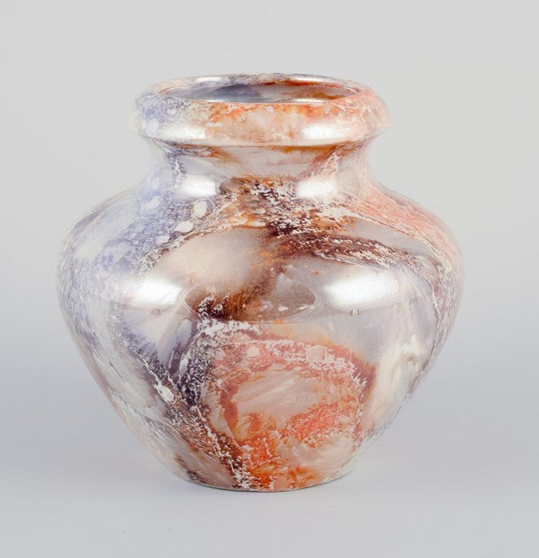 Arabia, Finland. Art Deco 'Marmor' ceramic vase. 1928-1932.: Title: Arabia, Finland. Art Deco 'Marmor' ceramic vase. 1928-1932. Description: Arabia, Finland. Art Deco "Marmor" ceramic vase. Imitation marble decoration. Shiny glaze. Classic form. Model number: