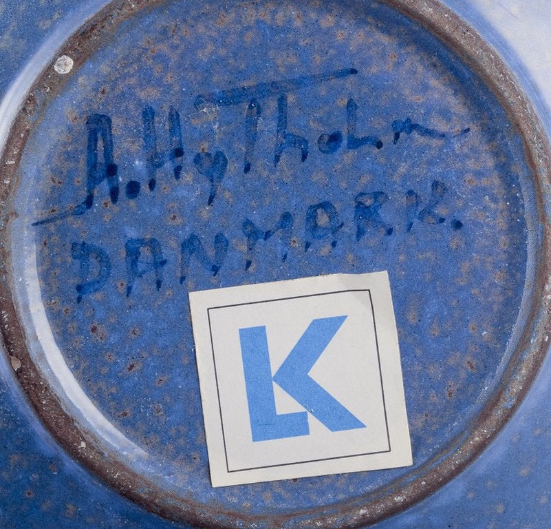 Allan Hytholm, Danish studio ceramist. Large unique ceramic bowl. Late 20th century. - 6