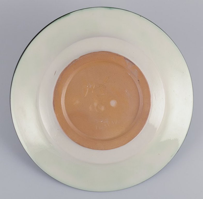 Astrid Tjalk for Kähler, Denmark. Large unique ceramic dish. Mid-20th century. - 7