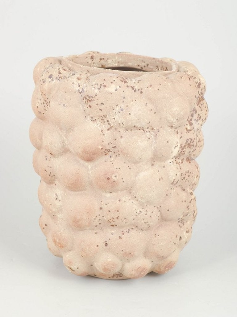 Christina Muff, contemporary Danish ceramic artist. One of a kind, hand-modelled, bubble shaped,: Title: Christina Muff, contemporary Danish ceramic artist. One of a kind, hand-modelled, bubble shaped, vessel. 2024 Description: Christina Muff, Danish contemporary ceramicist (b. 1971). One of a