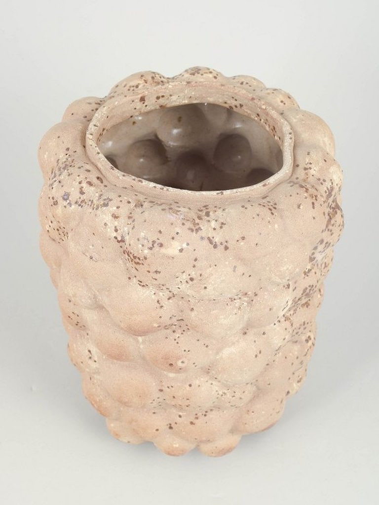 Christina Muff, contemporary Danish ceramic artist. One of a kind, hand-modelled, bubble shaped, - 3