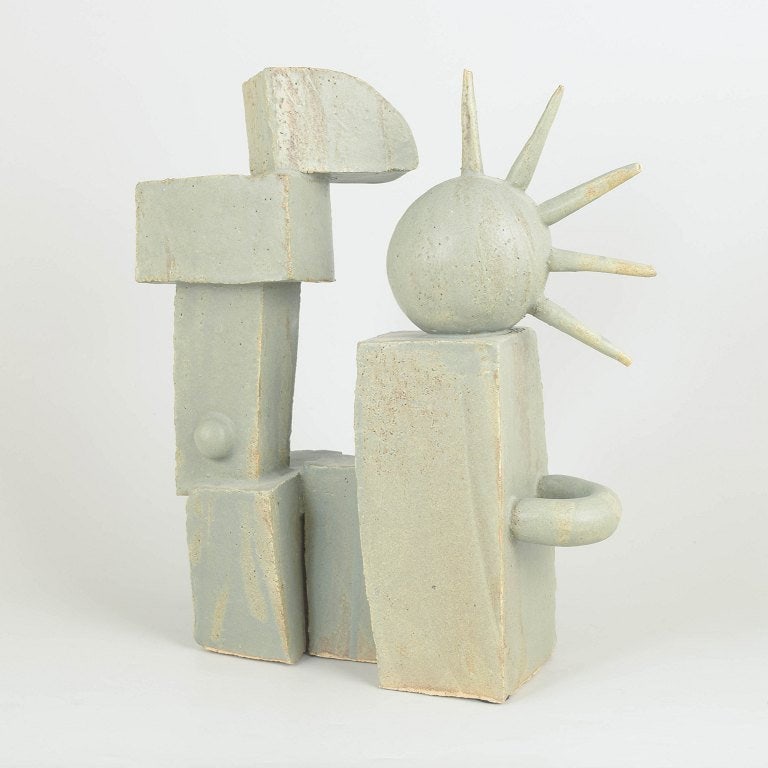 Christina Muff, contemporary Danish ceramic artist. Large stoneware sculpture, cubistic style. 2022 - 4