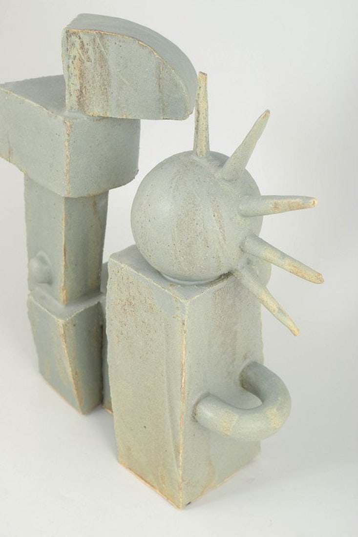 Christina Muff, contemporary Danish ceramic artist. Large stoneware sculpture, cubistic style. 2022 - 5