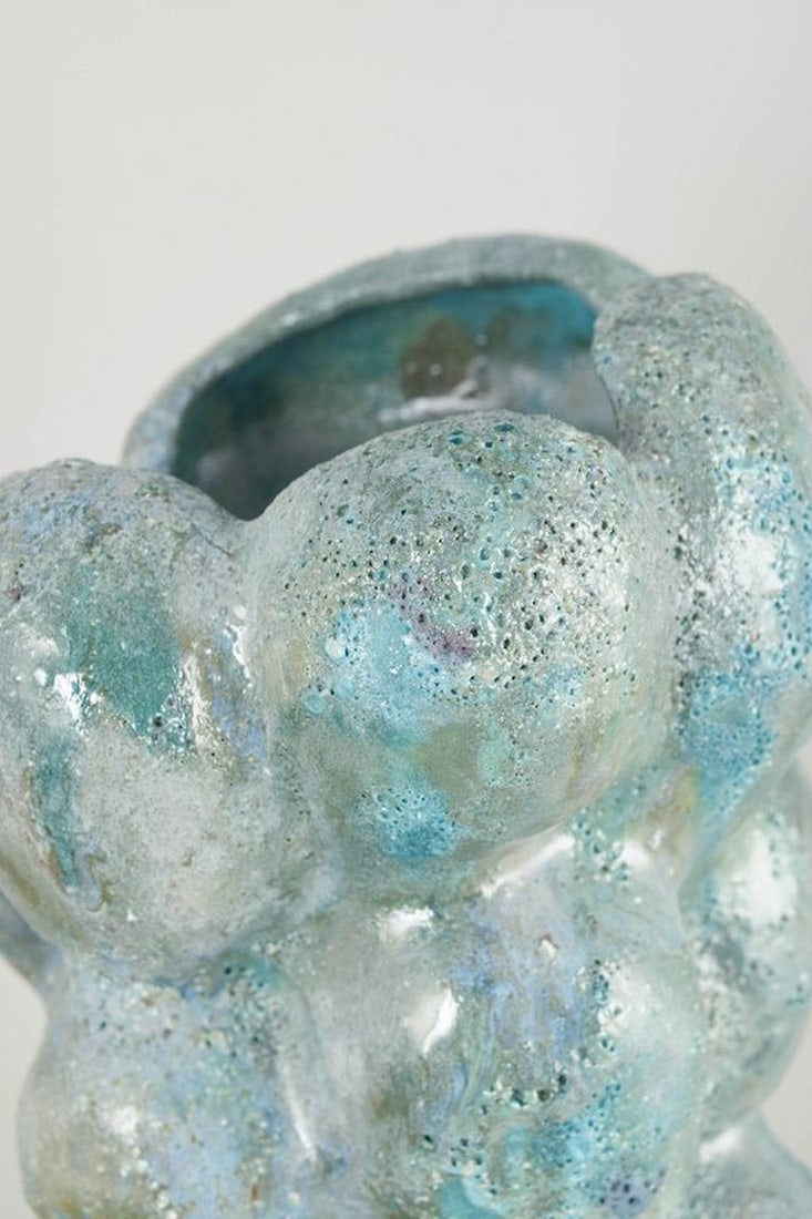 Christina Muff, contemporary Danish ceramic artist. Tall hand-modelled stoneware vessel. 2025 - 5